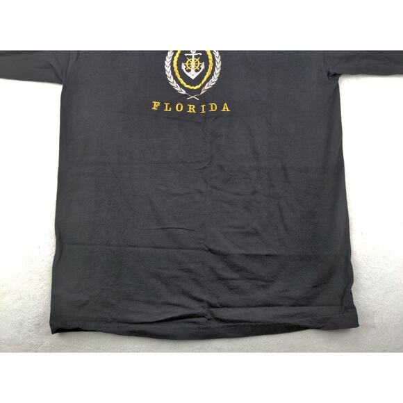 Alstyle Apparel Florida T Shirt Size L Black Embroidered Anchor Naval - Picture 4 of 10